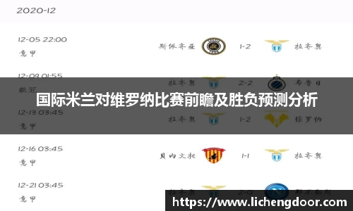 国际米兰对维罗纳比赛前瞻及胜负预测分析